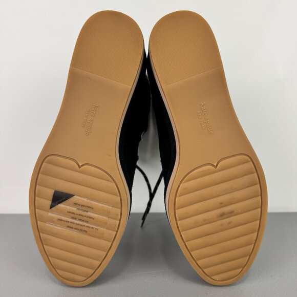 Kate Spade Willow Wedge Bootie Platform Suede Leather Shearling Black Women 9.5B - Picture 9 of 15